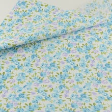 Floral Tecido de Algodão Pano de Costura Artesanato Decoração Teramila Tecidos Da Cama Têxtil de Casa Luz Tecido Azul Patchwork Quilting 2024 - compre barato