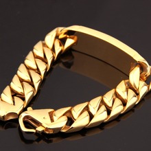Bracelete masculino de aço inoxidável 316l, pulseira de 8.66 "8.66", cor dourada, identificação cubana 2024 - compre barato