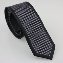YIBEI Coachella Ties Checked Tie With Black Bordered Silver Diagonal Stripes Iron Gray Checked Skinny Neckties Brand Gravata 6cm 2024 - buy cheap