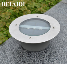 BEIAIDI 3 LED Outdoor Solar Underground Floor Buried Lamp Waterproof Landscape Garden Path Way Underground Decking Light 2024 - buy cheap