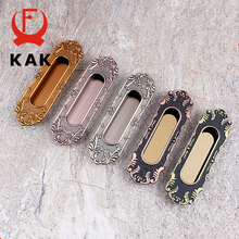 KAK Vintage Tatami Hidden Door Handles Zinc Alloy Recessed Pulls European Cabinet Handle Bedroom Door Handle Furniture Handle 2024 - buy cheap