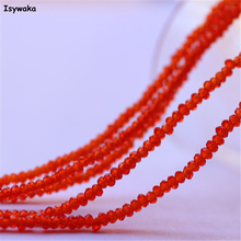 Isywaka-Cuentas redondas de cristal sintético para fabricación de joyas, abalorios de 1mm, Color rojo, 1980 Uds., Rondelle, Austria, facetado 2024 - compra barato