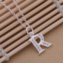 AN217 top quality Silver color letters K and R pendant necklace with zircon Classic charm jewelry nice gift for woman hot 2024 - buy cheap