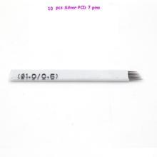 10PCS/Lot   7 Pinsilver Permanent Makeup Eyebrow Tatoo Blade Microblading Needles for  Manual Tattoo Pen Machine 2024 - buy cheap