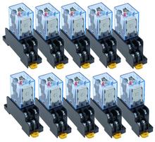 10 sets LY2NJ Power Relay  Miniature Relay DPDT 8 Pins 10A 240VAC LY2 HH62P LY2 JQX-13F With PTF08A SockeBase 12V 24V 36V 110V 2024 - buy cheap