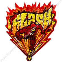 4" Comics The Flash Running Figure Name Logo Embroidered Uniform Movie Iron On Sew On Patch Custome TRANSFER MOTIF APPLIQUE 2024 - buy cheap