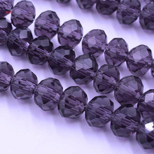 FLTMRH     Box hot- 50 PCs Purple Crystal Glass Faceted Rondelle Beads 50 6mm 2024 - buy cheap