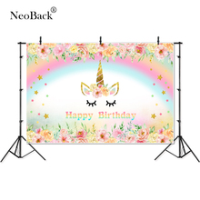 NeoBack Thin Vinyl Custom New Born Baby Birthday Photo backgrounds Happy Birthday Photo Backdrops Party Welcome Board P4297 2024 - buy cheap