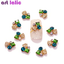 10 Uds. De diamantes de imitación para manicura, cristal de zafiro 3D Esmeralda, joyería de pedrería, herramientas de manicura, TN1100 2024 - compra barato
