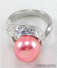 Anillo de cristal KWGP, Perla de concha del Mar del Sur, color rosa y rojo, nuevo estilo, gran oferta, tamaño: 6.7.8.9 2024 - compra barato