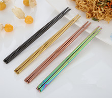 1 par de nuevos palillos de arco iris 22,5 cm espejo pulido grado alimenticio superior 304 Acero inoxidable coreano palillos de Sushi PI 003 2024 - compra barato