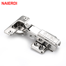 NAIERDI Full Size 304 Stainless Steel Hydraulic Hinge Pure Copper Damper Buffer Cabinet Cupboard Door Hinges Furniture Hardware 2024 - buy cheap