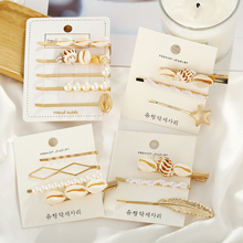 IF ME Fashion Korean Gold Pearl Sea Shell Hair Clip Set for Women Girl Hair Barrette Hair Snap Headwear Accessories Jewelry 2019 2024 - buy cheap