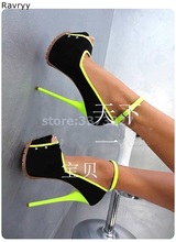 Sapato sensual salto alto, preto, peep toe, plataforma, salto fino, sapatos femininos, stiletto, ol, roupa, fivela amarela 2024 - compre barato