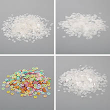 1800-4600pcs 4-6mm White AB Color Embossed Round Sequins For Crafts&Paillette Sewing Scrapbooking DIY Clothing Accessories 2024 - buy cheap