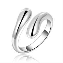 Anéis de cor de prata joias da moda frete grátis pingente em forma de lágrima para mulheres anel de casamento aberto gota casamento pressão 12 2024 - compre barato