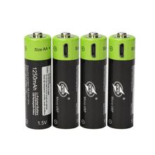 Znter 1.5v aa 1250 mah li-polímero bateria recarregável micro usb que carrega baterias 1.5v 2024 - compre barato