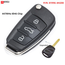 Обновленный складной дистанционный ключ Keyecu с чипом ID46 447 МГц для Kia Pride 2003-2007 и Hyundai H-1 Starex 2003-2007 P/N: 81996-4H200 2024 - купить недорого