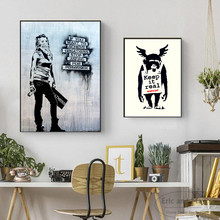 Banksy manter quadros de arte real cartazes e cópias da parede pintura da lona para sala estar decoração casa sem moldura quadros 2024 - compre barato