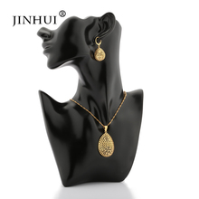 Jin Hui African Dubai New Fashion gold color jewelry sets women gifts wedding  45cm Pendant Necklace and Earrings sets Send Mom 2024 - buy cheap