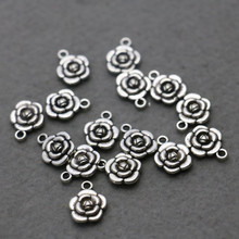 10PCS Hot wholesale Rose button Metal DIY Fittings Accessory for Necklace Bracelet Machining parts Silver-plate Jewelry Making 2024 - buy cheap