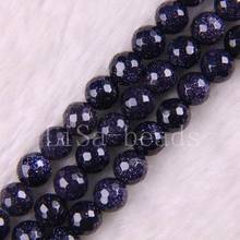 Free Shipping New without tags Fashion Jewelry Round Faceted 8MM Blue Sandstone Loose Beads Strand 15" RA419 2024 - buy cheap