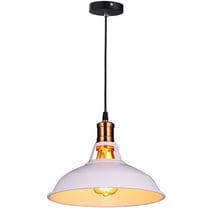 Lámpara de techo Estilo nórdico Retro Industrial Edison, iluminación sencilla con pantalla de Metal brillante, color blanco, el más barato 2024 - compra barato