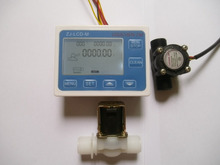 New G1/2" Water Flow Control LCD Display + Solenoid Valve Gauge + Flow Sensor Meter 2024 - buy cheap