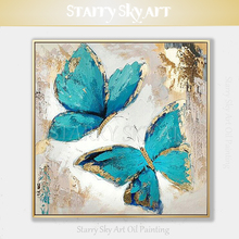 Free Shipping Beautiful Animal Butterfly Oil Painting on Canvas Handmade Colorful Insect Butterfly Oil Painting for Wall Decor 2024 - buy cheap