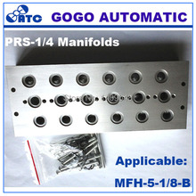 GOGO Manifold block PRS-1/4-6-B pneumatic air exhaust solenoid valve base for MFH-5-1/8-B 6pcs valves plate with gaskets screws 2024 - buy cheap