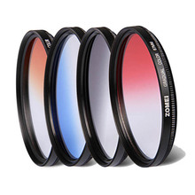 Zomei-filtro de Color graduado para lentes de Canon, Nikon, Sony, Pentax, 52/55/58/62/67/72/77/82mm, gradiente, naranja/rojo/azul/gris 2024 - compra barato