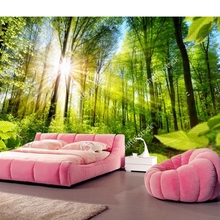 Custom natural scenery wallpaper,Floresta Sunlit,3D photo mural for living room dining Sofa Hotel background wall PVC wallpaper 2024 - buy cheap