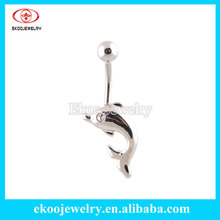 316L Surgical Steel Jumping Dolphin Navel Piercing Belly Button Rings Free Shipping 2024 - buy cheap