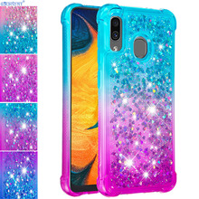 Cute Cover for Samsung Galaxy Wide4 A20 A30 2019 Glitter Quicksand Liquid Bumper Case Wide 4 SM-A205FN/DS SM-A305FN/DS A205FN/DS 2024 - buy cheap