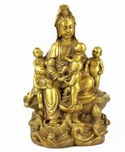 Escultura de bronze enviada para a deusa da mishow, estátua de buda de bodisatva, criança como criança guanyin bodisatva, estátua zz 2024 - compre barato