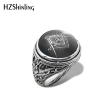 2019 New Illuminati Symbol Vintage Ring All Seeing Eye Rings Glass Dome Hand Craft Photo Jewelry 2024 - compre barato