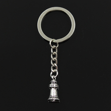 Fashion 30mm Key Ring Metal Key Chain Keychain Jewelry Antique Silver Color Plated Castle Lighthouse 20x9mm Pendant 2024 - buy cheap