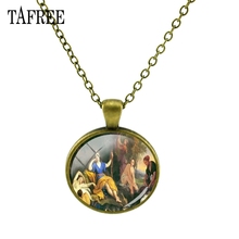 Классическое ожерелье TAFREE с изображением рождения венерины круглой формы, высококачественное ожерелье с кабошоном, покрытое античной бронзой WD45 2024 - купить недорого