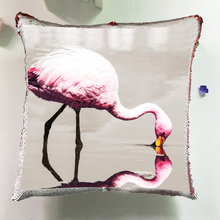 Diy Decoração Nórdico Cusions Modern Home Decor Cor Chang Brilho Lantejoulas Sala Travesseiros Sentado Almofada Flamingo J007 2024 - compre barato