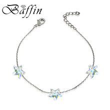 BAFFIN Simple Stars Crystals Beads Chain Bracelets Crystals From SWAROVSKI Handmade Knots Lucky Bracelet Silver Color Jewelry 2024 - buy cheap