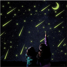 Pegatinas 3d luminosas de dibujos animados para niños, decoración del hogar con estrellas y Luna, que brillan en la oscuridad, para pared, 1 Uds. 2024 - compra barato