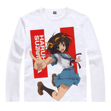 Melancholy Haruhi Suzumiya T Shirt Cosplay Costumes Men's Japanese Famous Anime T-shirt Unique Gift Camisetas Masculina 2024 - buy cheap