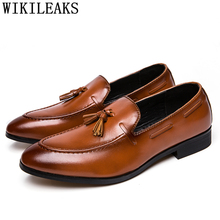 Dress Shoes Men Elegant Italian Wedding Shoes Men Formal Coiffeur Office Shoes Men Classic Brand Sepatu Slip On Pria Buty Meskie 2024 - buy cheap