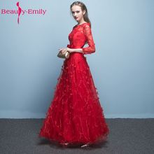 Женское платье для матери невесты Beauty-Emily, красное платье трапециевидной формы в пол с длинным рукавом, на молнии, для свадебной вечеринки, 2017 2024 - купить недорого