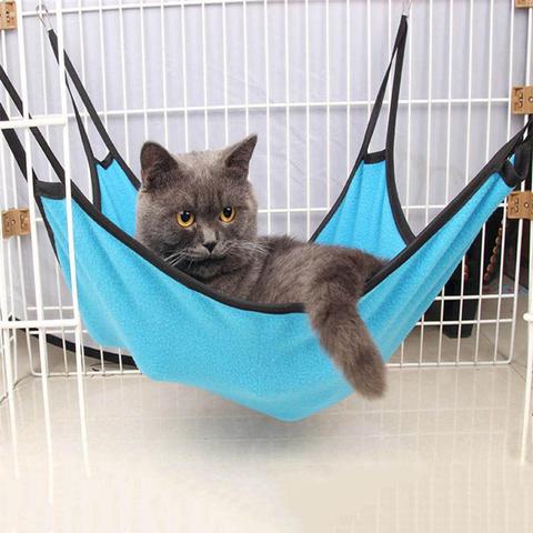 Гамак для кошки, теплая мягкая флисовая подвесная кровать, коврик для котенка, кровать для питомца, удобная клетка для питомцев, гамак 2022 - купить недорого