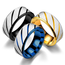 Кольцо из титановой стали HOBBORN, мужское, черное, синее, золотое, 8 мм 2024 - купить недорого