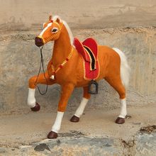 Gran simulación caballo juguete suerte de polietileno y pieles caballo modelo muñeco caballo regalo de 50x40cm 1973 2024 - compra barato