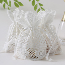 10x14cm Elegant White Lace Bag Jewelly Storage Bag Milk Silk Pouch Wedding Candy Bag 2024 - buy cheap