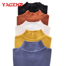 YAGENZ Autumn Women Knit Sweaters Turtleneck Pullovers Sweaters Primer shirt long sleeve Short Korean Slim-fit tight sweater 212 2024 - buy cheap