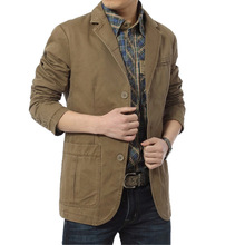 Autumn Spring Men Jacket Fashion Suits Blazer Denim Business Casual OUTWEAR Coat Brand Man Clothing Plus Size M-4XL 2024 - buy cheap